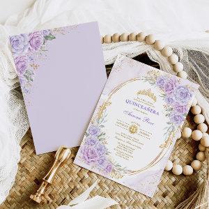 Soft Purple Floral Quinceañera 15th Birthday