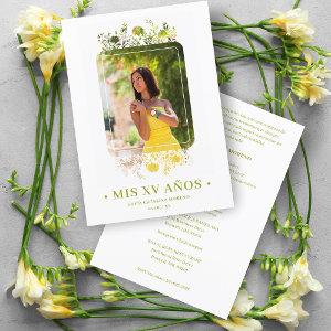 Sophisticated Floral Frame Spanish Photo Mis XV