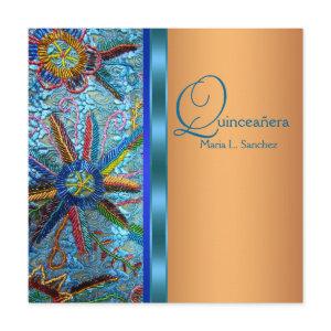 Southwest Turquoise Blue Orange Quinceanera