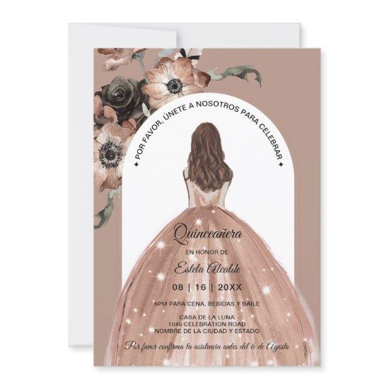 Spanish Boho Arch Pink Floral Quinceañera