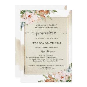 Spanish, Champagne and Blush Quinceañera Floral
