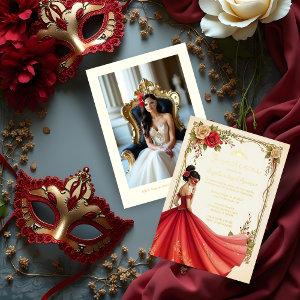 Spanish Exquisite Chic Quinceañera Masquerade Ball Foil
