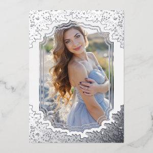 Spanish Fancy Floral Frame Mis XV Años Photo Foil