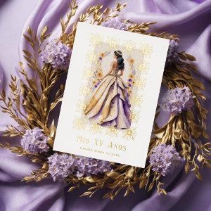 Spanish Glam Quinceañera Gold Ornate Frame Foil