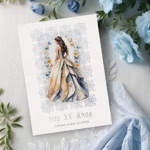 Spanish Glam Quinceañera Silver Ornate Frame Foil