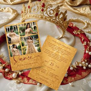 Spanish Golden & Dark Red Trendy XVs Collage 4