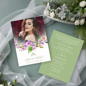 Spanish Green Princess Crown & Garland Mis XV Años