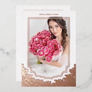 Spanish Luxury Floral Frame Mis XV Años Photo Foil