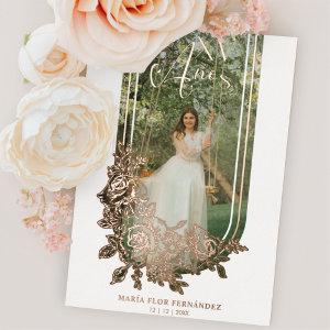 Spanish Luxury Trendy Floral Mis XV Años Photo Foil