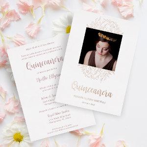 Spanish Luxury Wildflowers Frame Quinceañera Photo Foil
