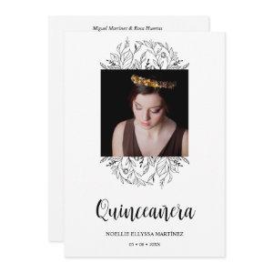 Spanish Luxury Wildflowers Frame Quinceañera Photo