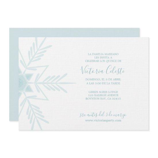 SPANISH modern blue WINTER WONDERLAND quinceañera