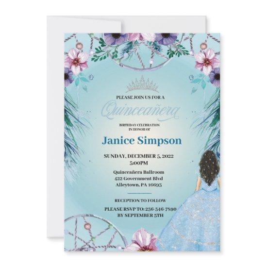 Spanish Quinceañera feather Dream catcher Invitati