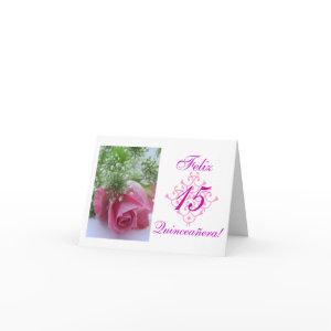 Spanish: Quinceañera-rosa Card