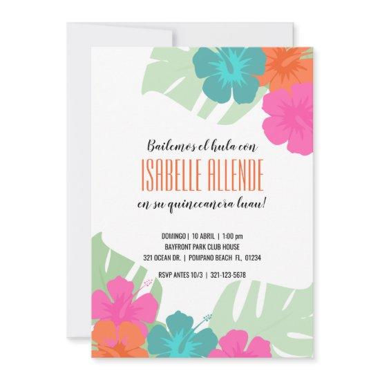 SPANISH quinceañera TROPICAL LUAU bright floral