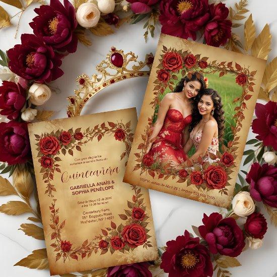 Spanish Quinceañeras Vintage Romantic Photo