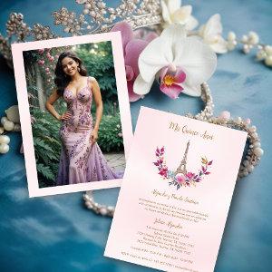 Spanish Quinces Pink Garland Eiffel Tower Photo