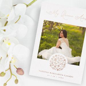 Spanish Romantic Real Rose Gold Roses Wreath Photo Foil