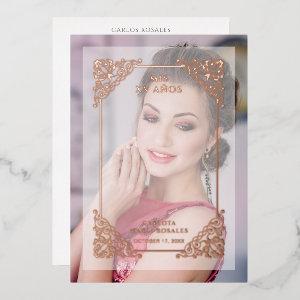 Spanish Vintage Flourish Vellum Effect Mis XV Años Foil