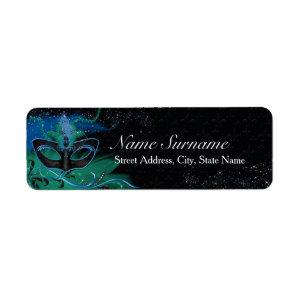 Sparkle Blue & Green Masquerade Address Labels