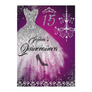 Sparkle Diamond Dress Pink Silver Quinceanera