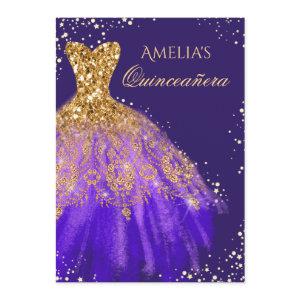 Sparkle Dress Gold Purple Quinceanera