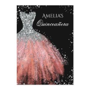 Sparkle Dress Silver Pink Quinceanera