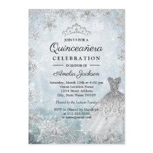 Sparkle Dress Snowflakes Blue Winter Quinceanera