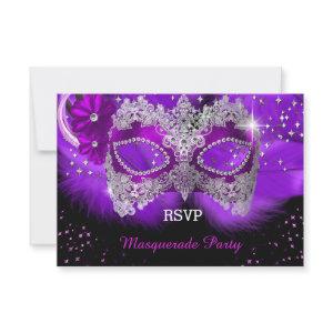 Sparkle Lace Mask Purple Masquerade RSVP