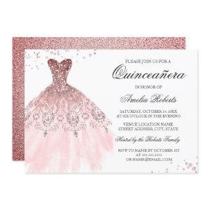 Sparkle Rose Gold Dress Quinceanera