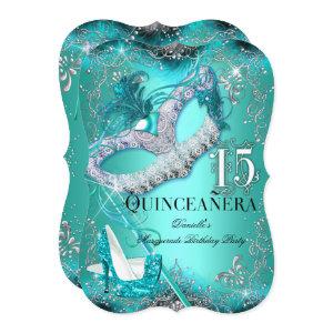 Sparkle Teal Masquerade Quinceanera Birthday