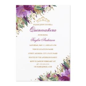 Sparkle Tiara Amethyst Purple Floral Quinceanera