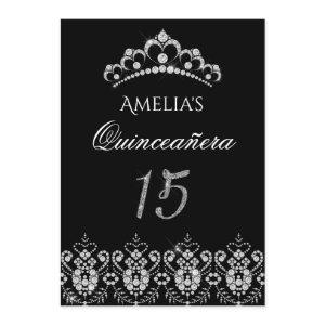 Sparkle Tiara Silver Black Quinceanera