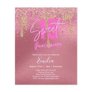 Sparkles Sweet16 Pretty Girly Pink 16th Birthday Flyer
