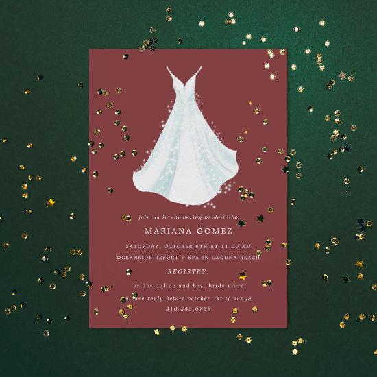 Sparkling Dress Quince or Bridal Shower Maroon