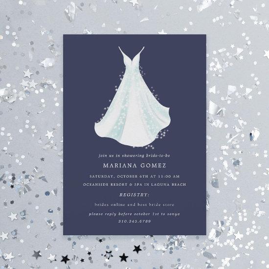 Sparkling Dress Quince or Bridal Shower Navy Blue