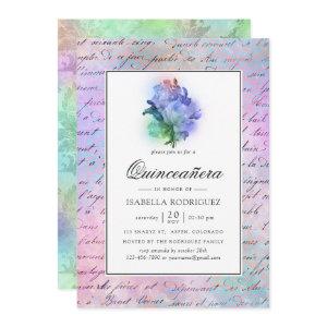 Sparkling Purple Roses and Damask Quinceañera