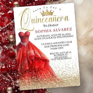 Sparkling Red Gown Quinceanera
