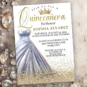 Sparkling Silver Gown Quinceanera