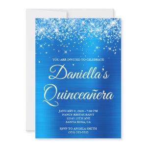 Sparkly Glittery Bright Blue Foil Quinceañera