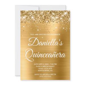 Sparkly Glittery Gold Foil Quinceañera