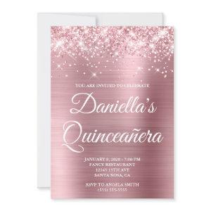 Sparkly Glittery Light Pink Foil Quinceañera