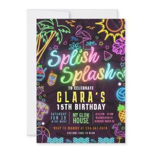 Splish Splash 15th Birthday Party Editable Invite