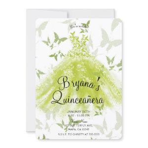 Spring Green Butterfly Dance Dress Quinceañera