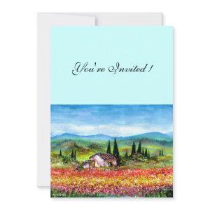 SPRING  IN TUSCANY, bright red pink yellow blue