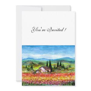 SPRING  IN TUSCANY, bright red pink yellow blue