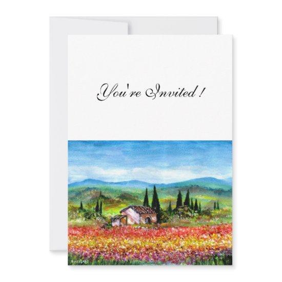 SPRING  IN TUSCANY, bright red pink yellow blue