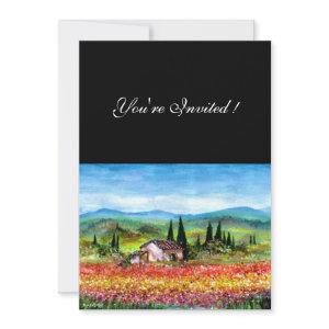 SPRING  IN TUSCANY, bright red pink yellow blue