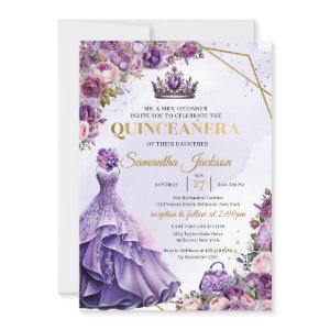 Spring purple flowers Formal Dress Quinceanera