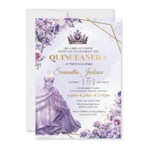 Spring purple flowers Princess Dress Quinceañera
